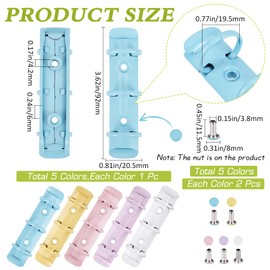 GORGECRAFT 5Pcs 3 Ring Binder Clip Metal Iron O-Type Organizers Mechanism Replacement Letter Notebook Loose Leaf Binding Spines Combs Round Clips Binders for Making Folders DIY Diary Notebooks Planner