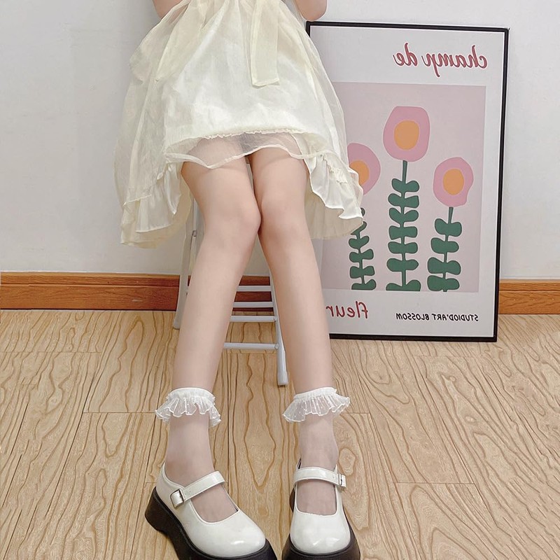 Ekieta Women's Summer Lace Socks, Lace Socks, Cute, Transparent Lace