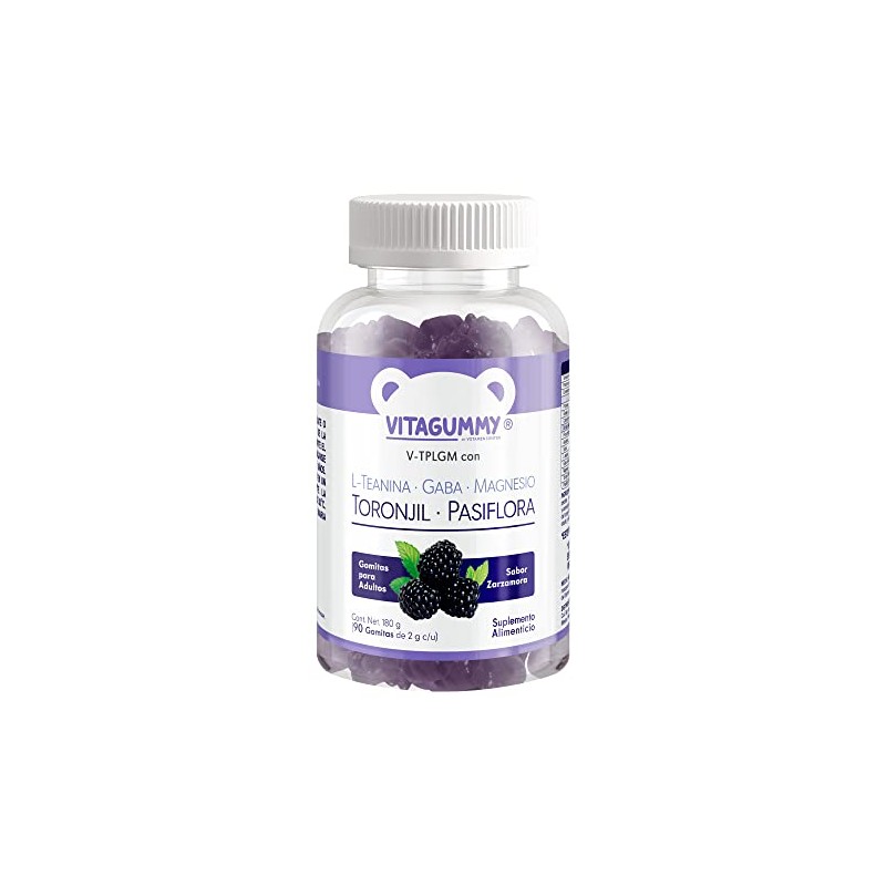 Gomitas V-TPLGM de L-Teanina, GABA, Magnesio, Toronjil y Pasiflora con