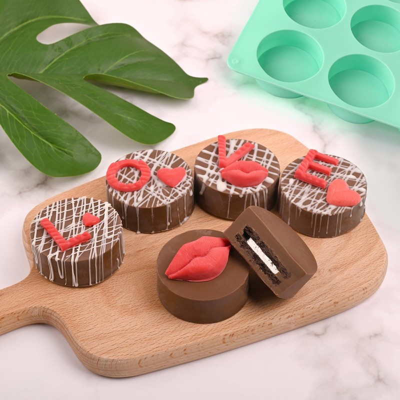 Actvty Round Chocolate Cookie Molds, 3 Pieces 12-Cavity Cylinder Chocolate