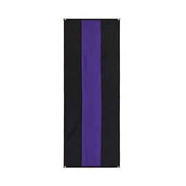 Memorial Nylon Pull Down Banner By Old Glory Bunting. 3 Stripe Black and Purple Funeral Banner - 18" x 8'. Made in USA