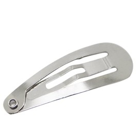 MAHAVIMOKSA Wholesale 100pcs 60mm/2.36" Silver Tone Tear Shape Barrettes Women Metal Snap Hair Clips for DIY Craft (60mm, Silver)