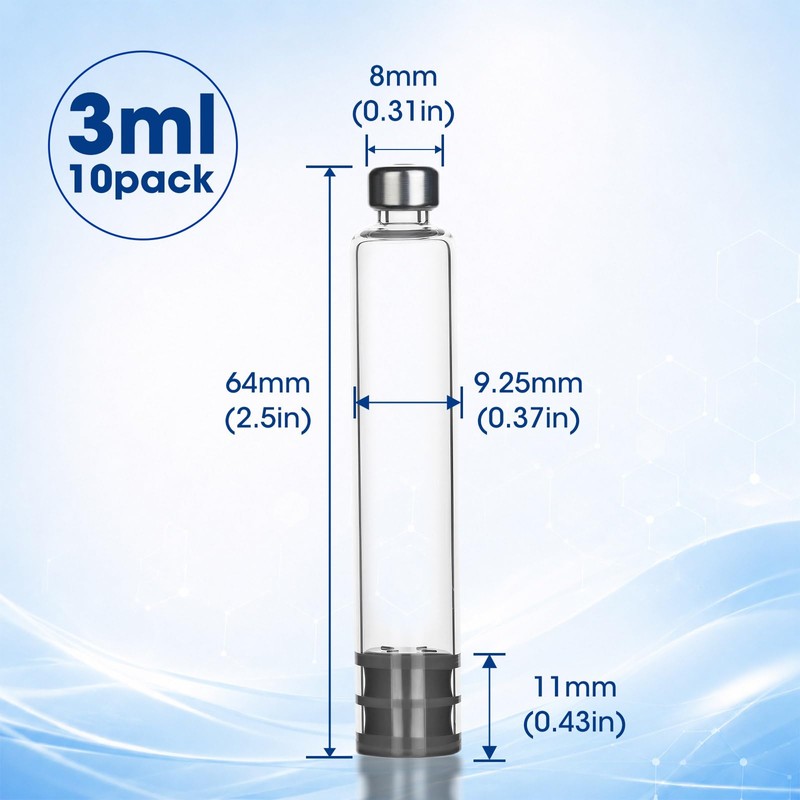 3ml Pen Cartridge, 3cc Cartridges for Peptide Pen, V1-V2 Pens,