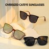 SIPHEW Polarized Cat Eye Mirrored Sunglasses for Women - Designer