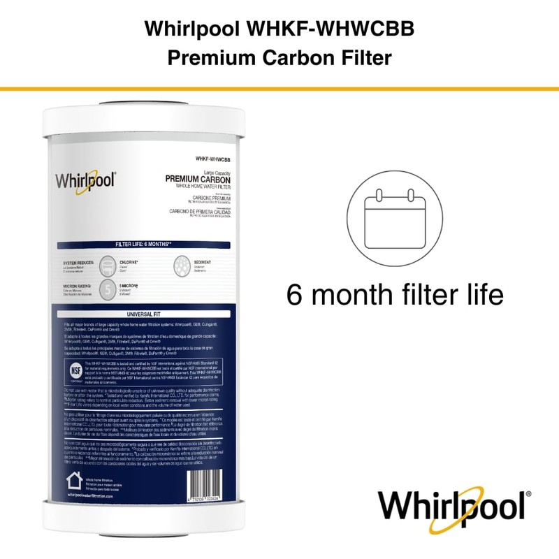 Whirlpool 10" x 4.5" Premium Carbon Water Filter WHKF-WHWCBB, NSF
