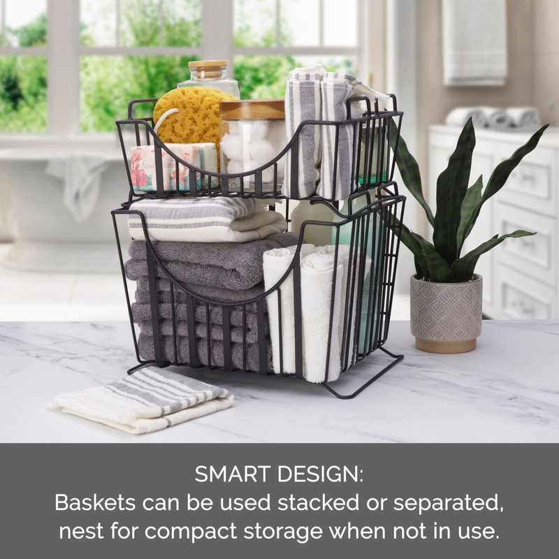 Gourmet Basics by Mikasa Band Stripe Stacking Kitchen Bathroom Office
