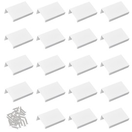 MOROBOR White Mini Finger Edge Pull, 20 PCS Concealed Handle Modern Style Drawer Handles, Right Angle Aluminum Alloy Invisible Wardrobe Knobs for Cabinet Hardware/50 mm