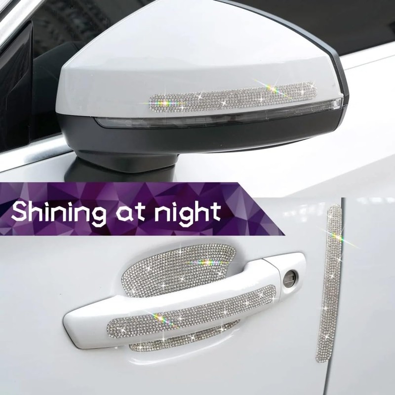 10 Pack Bling Car Door Handle Protector Universal Rhinestone Car