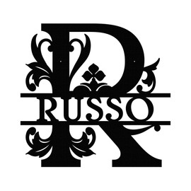 Regal Split Letter Monogram, Customized Door Hanger Monogram, Split Letter Monogram