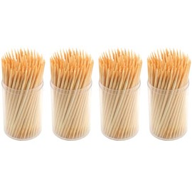 Tilz Cocktail Sticks Tooth Picks Cocktail Stirrers in Plastic Containers - Double Sided Bamboo Sticks Wooden Toothpicks Dental Picks Wooden Sticks Craft Sticks, Wooden Cocktail Sticks (4 * 150)