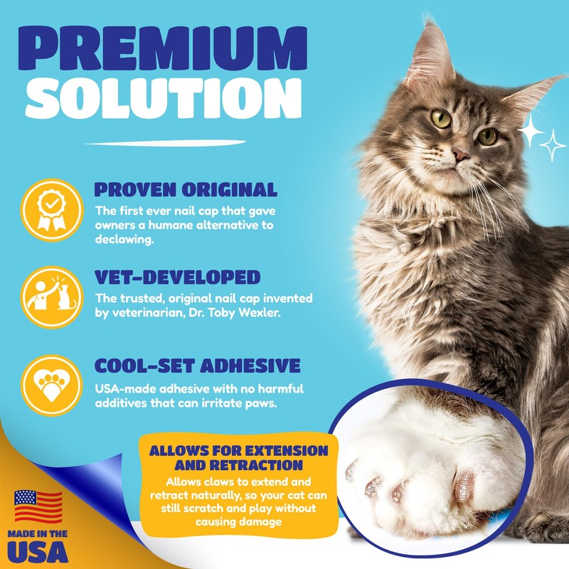 Soft Claws Cat Nail Caps for Medium Cats – (40