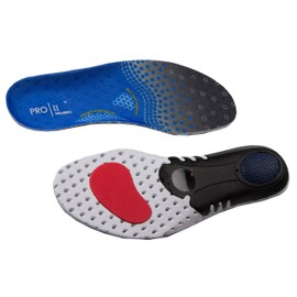 Pro11 Hydro-Tech Sports Orthotic Insoles with Dual layer Impact shell absorber and Metatarsal Support System (8-12, Blue)