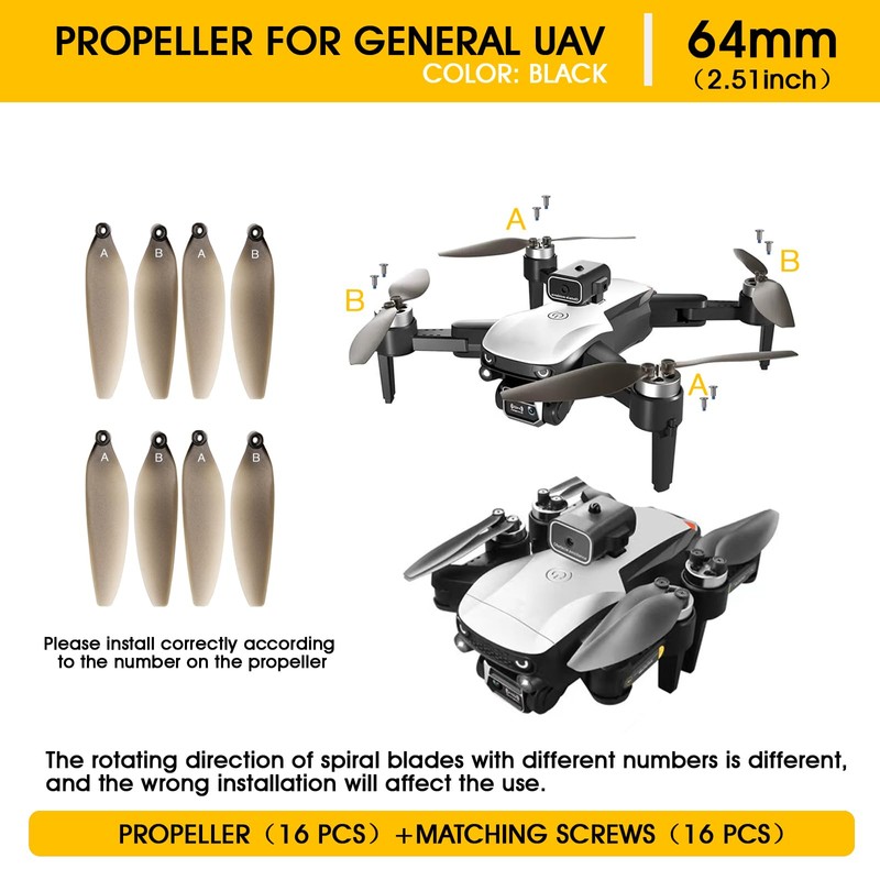 xobuo 16 eliche universali per drone, lame di ricambio pieghevoli
