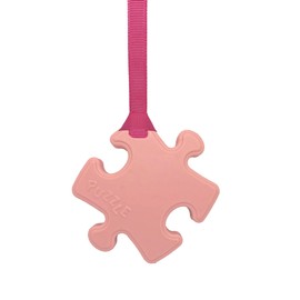 Sensory Oojamabobs - Puzzle pendant chew necklace - Autism - Pink with lanyard (6 designs available!) (70cm, Plain pink)