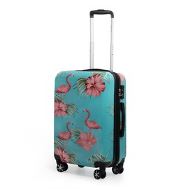 New York XPress 20" Hardside Carry-On Luggage-Luggage with Spinner Wheels-Luggage w/TSA LOCK-Carry On 20 Inch,20''-Flamingo/Lake Blue