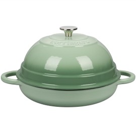 VORRINGARD Cast Iron Enameled Dutch Oven Pot with Lid for Bread Baking, Bread Oven, 6 Quart, Green