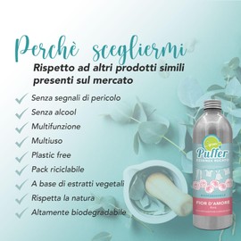 Green Puffer ESSENZA BUCATO FIOR D'AMORE for laundry and small environments without chemical compounds