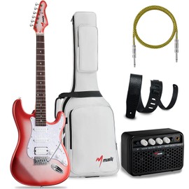 MUSILY MST-1 39 Inch Electric Guitar Kit, Beginner Starter Full Size Solid Body Electric Guitar With HSS Pickups, Gig Bag, Amplifier, Strap, Cable, Picks, String (CandyAppleBurst)