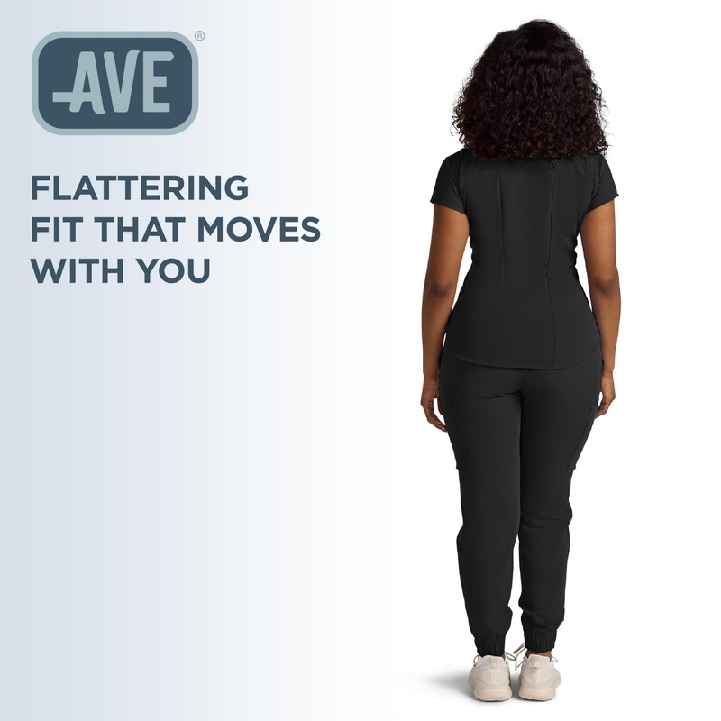 ave. First Women's Scrub Pants, Modern Jogger Style, Mid-Rise, Breathable
