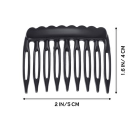24 Pieces French Hair Side Combs Small Plastic Teeth Hair Combs Hair Clip Comb Bridal Wedding Veil Comb for Fine Hair, Black and Clear