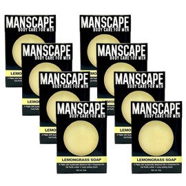 MANSCAPE Handmade Cold Process Bar Soap for Men - MANSCAPE Lemongrass scent | Cleansing and Moisturizing Properties | Natural | Vegan | 6oz | Case (8)