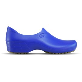 Zapatos de enfermería pegajosos para mujer, cocineros, enfermeras, zuecos para el trabajo, impermeables, antideslizantes, Azul Real, 25.5 cm