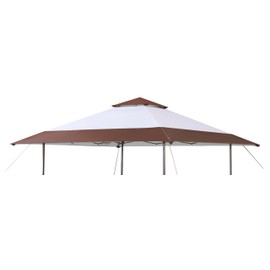 Canopy Replacement Top Fit for Ozark Trail 13' x 13' Instant Outdoor Canopy Frame, Canopy Cover ONLY, (White/Brown)