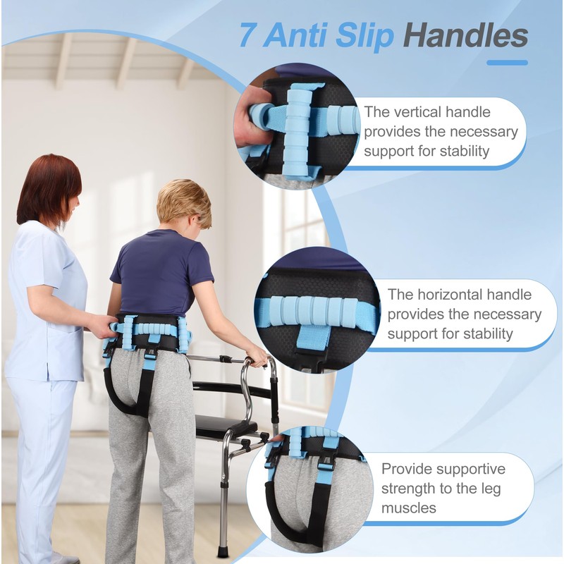 NIdreamCE Gait Belt Transfer Belts with 7 Handles and 2