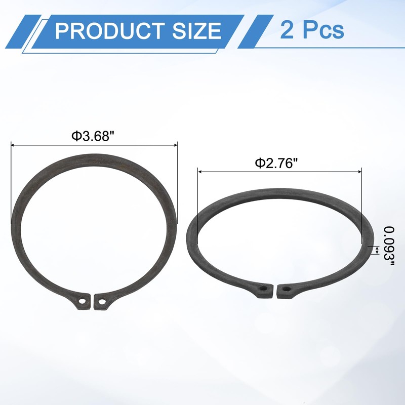 sourcing map 2Pcs 3" Internal Retaining Ring Circlip, 65 Mn