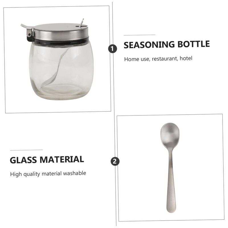 2Pcs Glass Jars with Airtight Lids for Kitchen Storage Clear