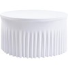 WedDecor White Table Cloth Skirt, 5ft x 2.5ft Pleated Round