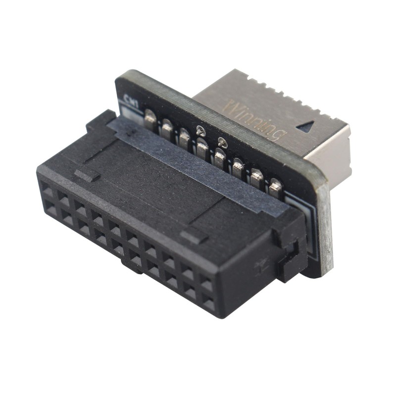 HALJIA USB 3.0 19 Pin to Type E Adapter Vertical