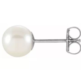 JewelryMaven SINGLE Solid 950 PLATINUM 7mm 8mm 9mm PEARL CUP STUD Setting Mount Earring USA