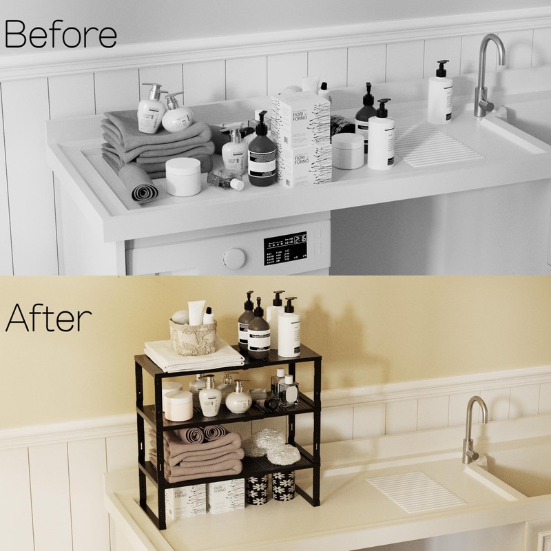 Zilvando Heavy-Duty Adjustable Metal Shelf Organizer - Expandable & Stackable