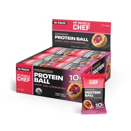Protein Ball White Choc Strawberry Pack of 12 x 40g