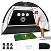 Golf Net, 10x7 Ft Golf Hitting Net with Tri-Turf Mat,
