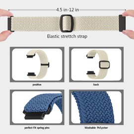 Ecogbd 16 mm 18 mm 20 mm 22 mm Elastic Nylon Replacement Strap, Quick Release Strap, Soft Adjustable Breathable Sports Bands, Watch Straps for Men and Women, 16 mm, Nylon