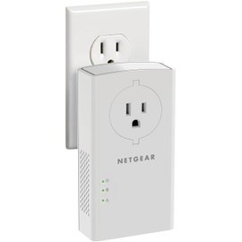 NETGEAR Powerline Adapter Kit, 2000 Mbps Wall-Plug, 2 Gigabit Ethernet Ports with Passthrough + Extra Outlet (PLP2000-100PAS)