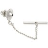 Tie Tack Clutch with Chain 10x11mm Silver Color (1-Pc)