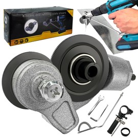 Upgraded Electric Drill Plate Cutter, Metal Nibbler Drill Attachment with Adapter, Sheet Metal Cutter, DIY Metal Drill Attachment for Cutting Iron, Steel,Copper, Aluminum, White Sheet (Black)