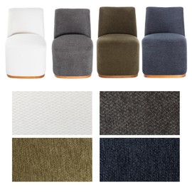 BALIAA Chenille Fabric Sample for Dining Chair 4 Colors, You can Choose The Dining Chair According to The Fabric Sample (White, Green, Gray, Blue)