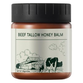 Crema de ternera y bálsamo de miel para la piel, hidratante facial diario, natural, orgánico, alimentado con pasto alimentado con pasto batido, crema facial, loción corporal, cuidado de la piel para mujeres, hidrata y nutre 4.23 onzas