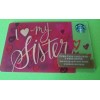 STARBUCKS CARD 2015 " I ❤ MY SISTER " HTF~CUTE