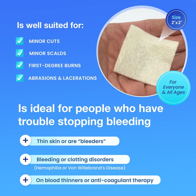 AllaQuix Stop Bleeding Gauze Pads – (2"x2") | Hemostatic Wound