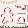 PTaizjjz 3pcs Gingerbread Man Cookie Cutters Set,Stainless Steel Christmas Cookie