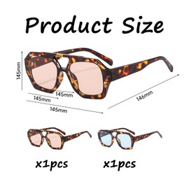 HDGSAFD 2 Stück Sonnenbrillen Mit Leopardenmuster, Retro-Sonnenbrillen, Personalisierte Modebrillen, Unregelmäßige Brillen, Bekleidungsaccessoires