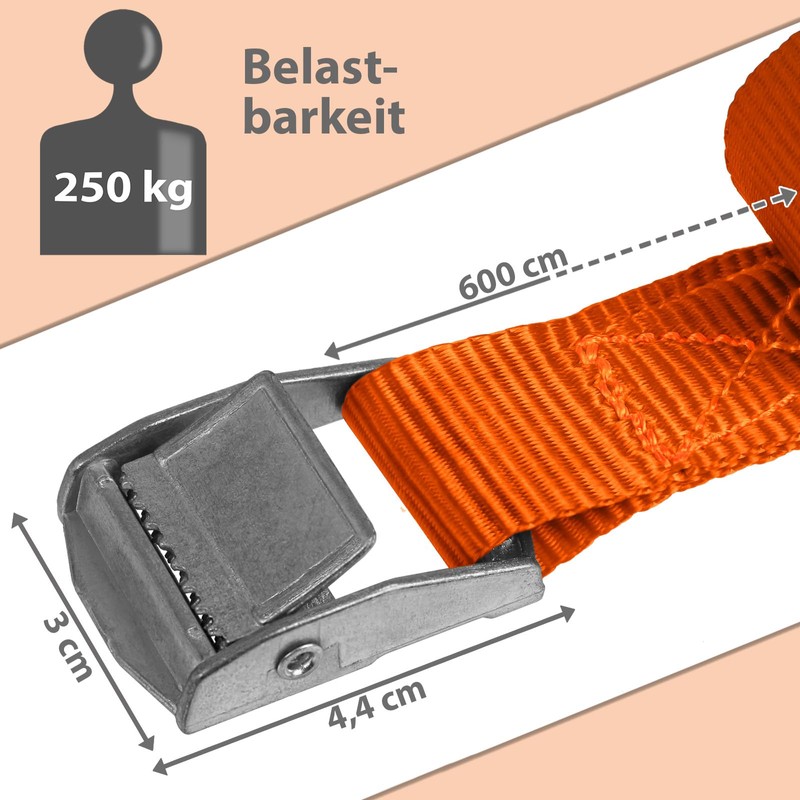 Lashing Strap Tension Strap Fastening Strap Clamp Fastening Strap Orange