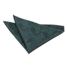 DQT Premium Woven Microfibre Paisley Patterned Emerald Green Men's Fashion Wedding Handkerchief Pocket Square Hanky Accessory