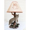 Ebros Gift "Denizen of Twilight" Single Gray Standing Wolf Lamp
