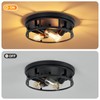 XPEHK Farmhouse Flush Mount Ceiling Lights,3-Light Black Hallway Light Fixtures,Rustic